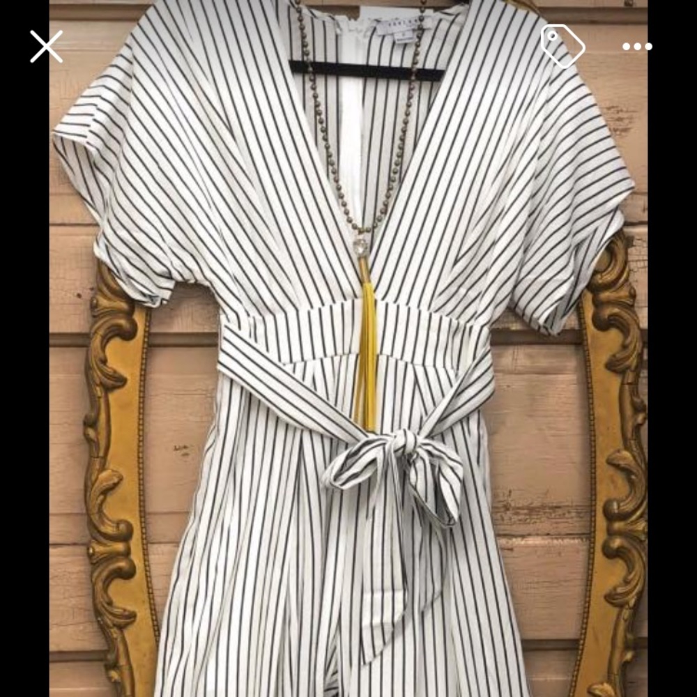Black & White Striped Jumpsuit